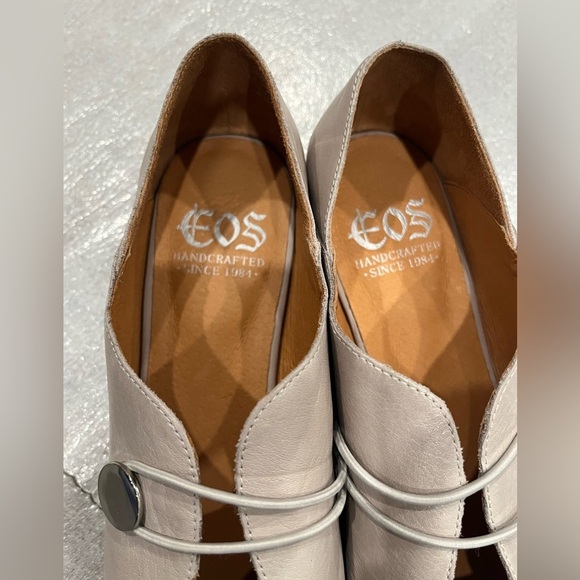 [39/8-8.5]EOS Gray Leather Flats with Strap and Rounded Toe Australian Brand - Picture 7 of 11